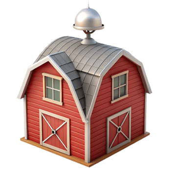 vibrant artistic Red Barn Cupola Transparent with Weather Vane original png
