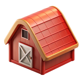 vibrant artistic Red Barn Roof Element high resolution png