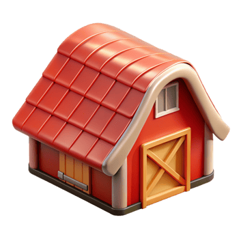 stunning traditional Red Barn Roof Element premium png