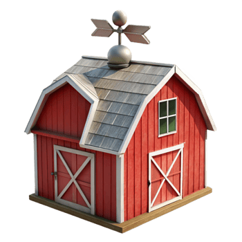 serene creative Red Barn Weathervane Transparent Background genuine png