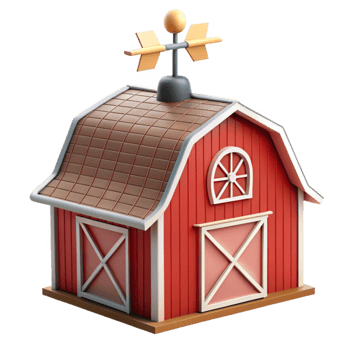 vibrant minimalist Red Barn Weathervane Transparent Background original png