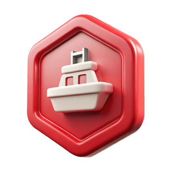 dramatic classic Red Ferry Terminal Sign Isolated detailed png