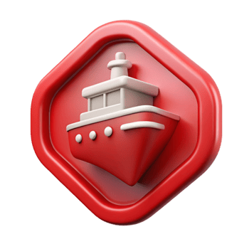 serene vintage Red Ferry Terminal Sign Isolated authentic png