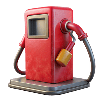 wonderful minimalist Red Gas Pump Front View Isolated genuine png