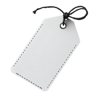 Blank White Leather Tag with Black String png