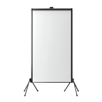 Blank portable whiteboard on tripod stand ready for use presentation tool office supply png