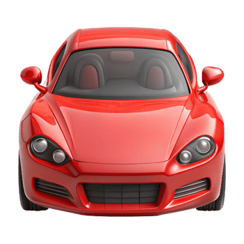 beautiful contemporary Red Sports Car Front View Isolated png