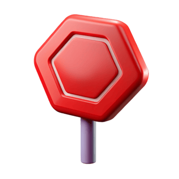 serene artistic Red Stop Sign Front View Isolated genuine png