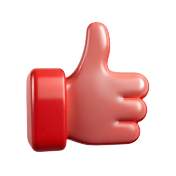 impressive rustic Red Thumbs Up Icon for Online Feedback Transparent Background high quality png
