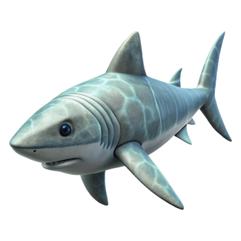 dramatic abstract Reef Shark Cutout Side Profile Transparent Background high resolution png