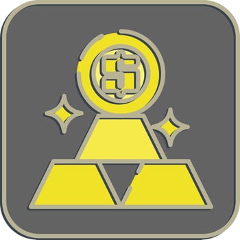 Icon gold price. Economy elements. Icon in embossed style. vector