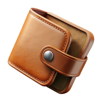 magnificent vintage Refurbished Leather Wallet Open View Transparent Background exclusive png