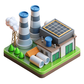 dramatic contemporary Renewable Energy Power Plant Isometric high quality png