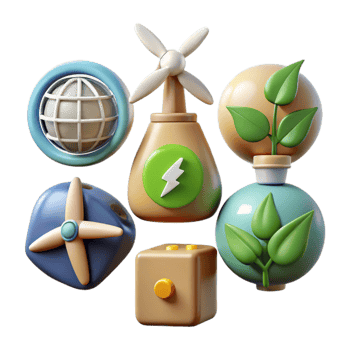 beautiful traditional Renewable Energy Symbols Collection Transparent Background png