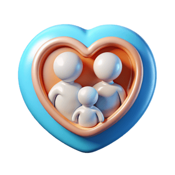 vibrant artistic Reproductive Health Icon with Family Silhouette Transparent genuine png
