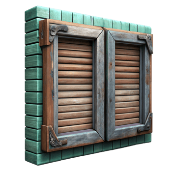 elegant artistic Repurposed Shutter Wall Decor Rustic Style Transparent Background genuine png