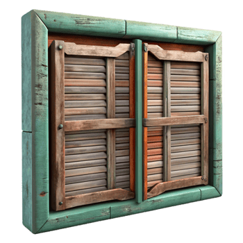 stunning artistic Repurposed Shutter Wall Decor Rustic Style Transparent Background png