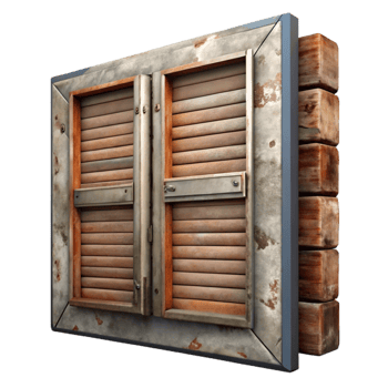 dramatic vintage Repurposed Shutter Wall Decor Rustic Style Transparent Background authentic png