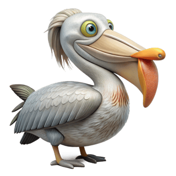 extraordinary artistic Rescued Pelican with Fish Cutout Image genuine png