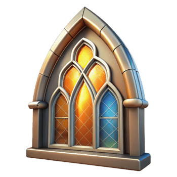 extraordinary traditional Restored Church Stained Glass Window Sunlight Transparent Background authentic png
