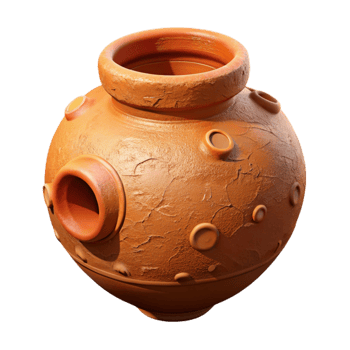 magnificent contemporary Restored Clay Pottery Fragment Isolated detailed png