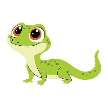 Cute cartoon lizard on a white background. illustration for children. vector
