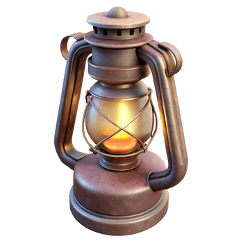 vibrant minimalist Restored Oil Lamp Close Up Isolated professional png