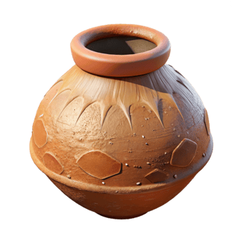 wonderful artistic Restored Pottery Fragment with Earthenware Texture original png