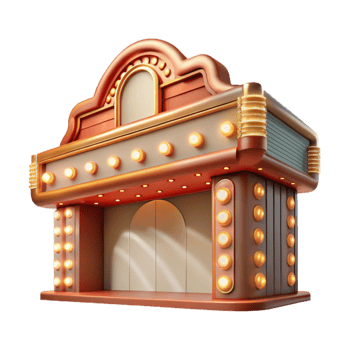 impressive abstract Restored Theater Marquee Bright Lights Transparent Background original png