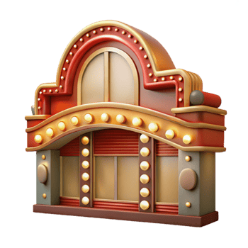 extraordinary modern Restored Theater Marquee Bright Lights Transparent Background exclusive png