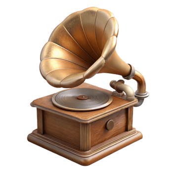 stunning abstract Restored Vintage Phonograph Side View detailed png