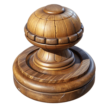 serene abstract Restored Wooden Sculpture Base Detail Isolated original png