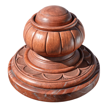 serene traditional Restored Wooden Sculpture Base Detail Isolated professional png