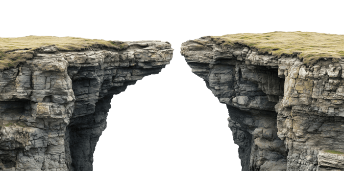 Two cliffs with a gap png