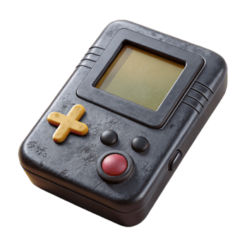 serene traditional Retro Game Console Black Top View Isolated high resolution png