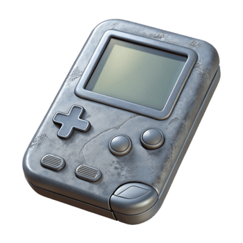 serene artistic Retro Game Console Grey Top View Isolated Element professional png