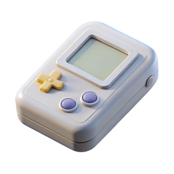 serene abstract Retro Game Console White Top View Isolated Element exclusive png