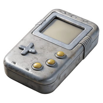 elegant minimalist Retro Game Console Grey Top View Isolated Element high resolution png