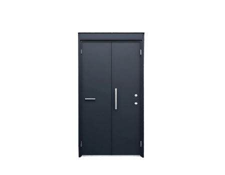 Realistic black elevator door isolated on transparent background png