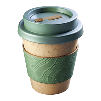 magnificent contemporary Reusable Coffee Cup Bamboo Lid Transparent Background professional png