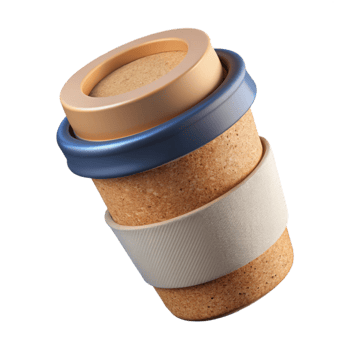 beautiful artistic Reusable Coffee Cup with Lid Green Cutout high resolution png