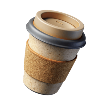 dramatic abstract Reusable Coffee Cup with Lid Green Cutout png