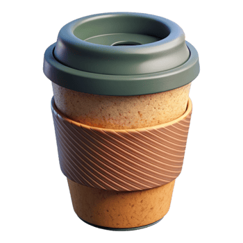 dramatic creative Reusable Coffee Cup with Lid Green Cutout premium png
