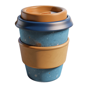 stunning artistic Reusable Coffee Cup with Lid Green Cutout png