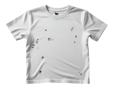 Blank white t-shirt mockup isolated on transparent background png