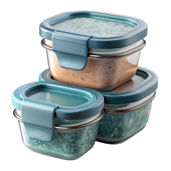 dramatic rustic Reusable Food Containers Glass with Lids Transparent Background premium png
