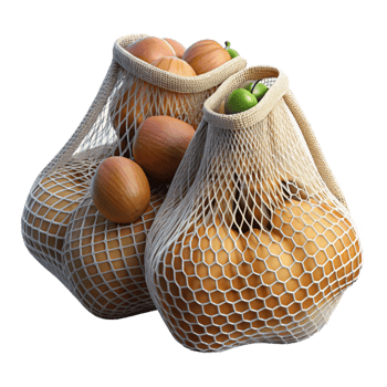 magnificent rustic Reusable Produce Bags Mesh Cotton Isolated genuine png