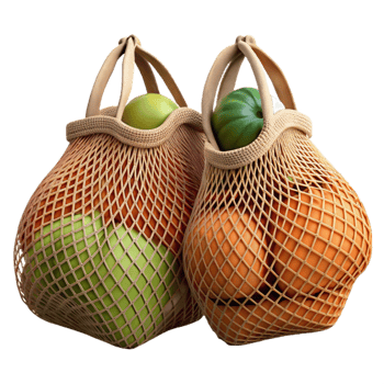 stunning contemporary Reusable Produce Bags Mesh Cotton Isolated premium png