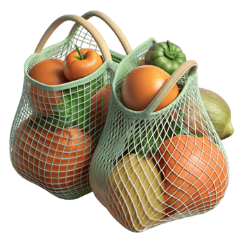 vibrant traditional Reusable Produce Bags Mesh Cotton Isolated high resolution png