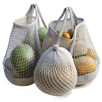 impressive classic Reusable Produce Bags Mesh Cotton Isolated high resolution png